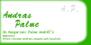 andras palme business card